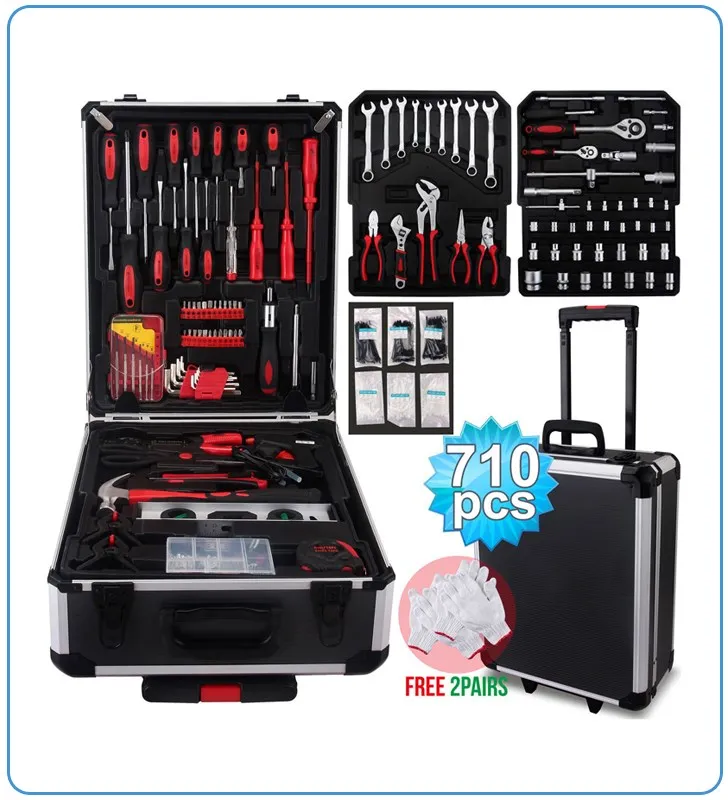 Customize Size Empty Trolley Tool Box Aluminum Tool Case On Wheels