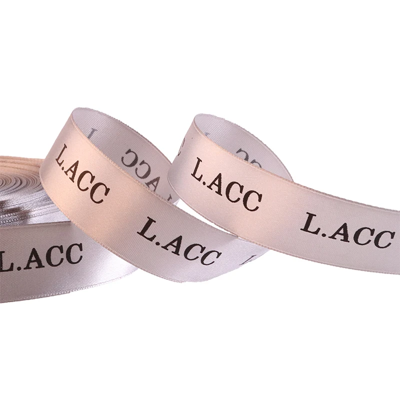 Custom 25mm Satin Ribon With Logo Polyester bing Clothing Decoration