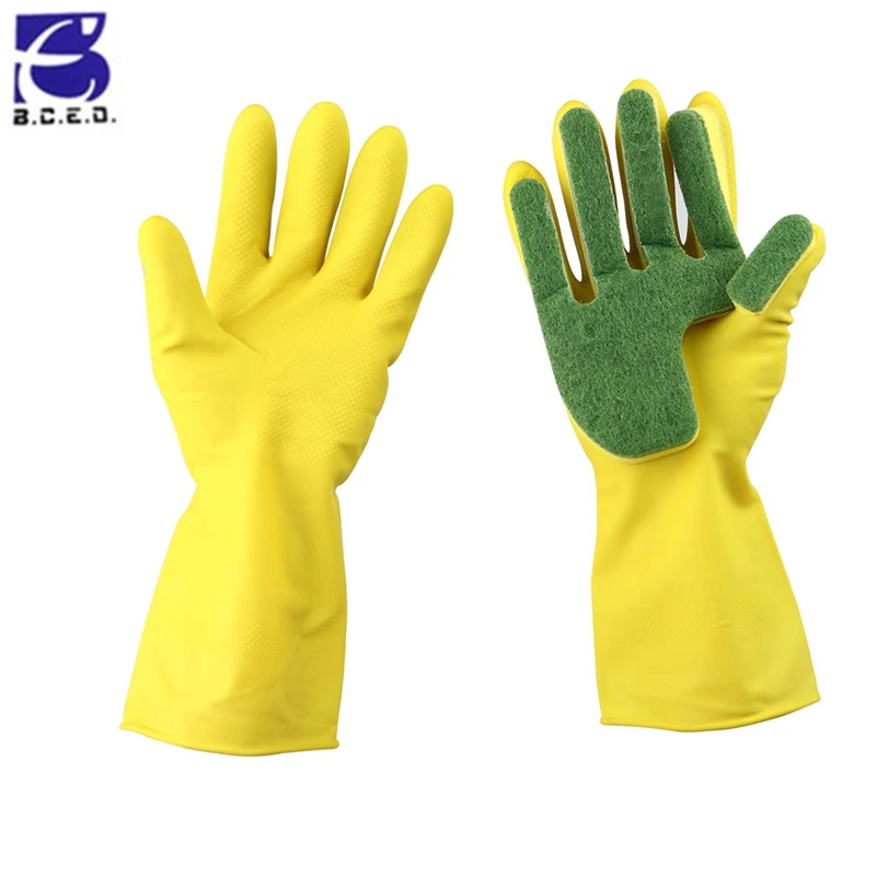 Waterproof Cleaning Sponge Washing Kitchen Gloves