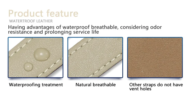 Custom Soft Calf Genuine Leather Men Strap Watch Watchband 