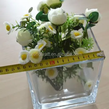 Big Clear Glass Cube Vase Factory Price