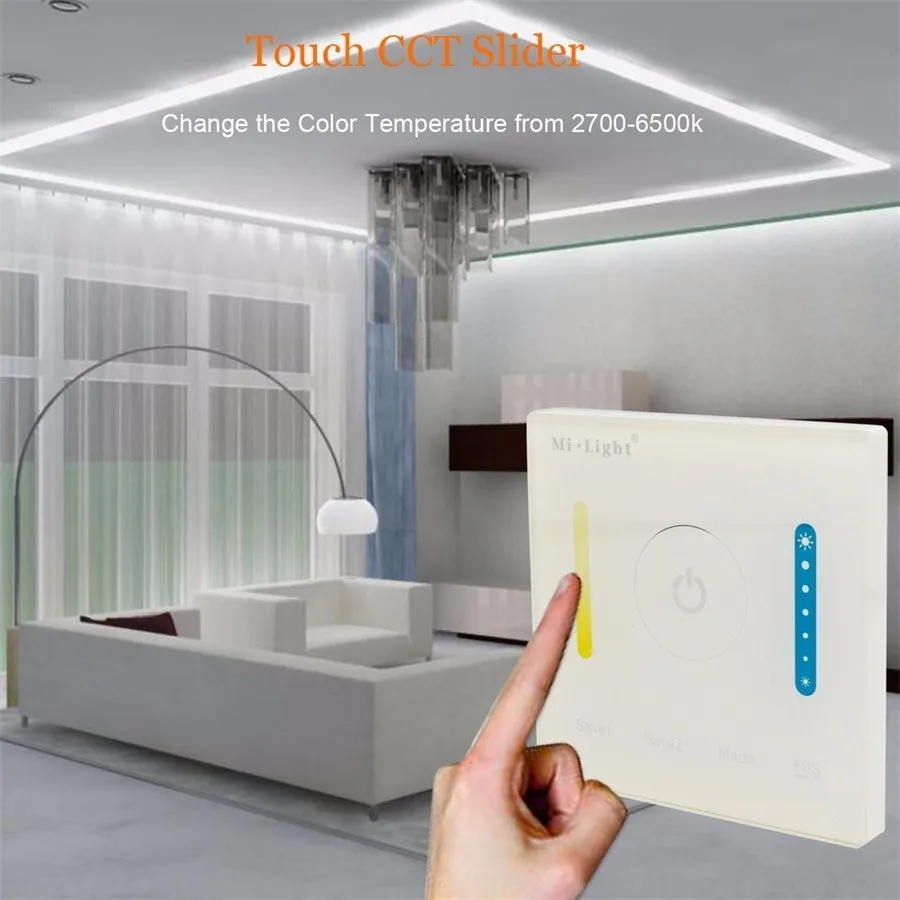 Milight LED Controller Touch Switch Panel Brightness and Color Temperature LED Dimmer For LED Strip Panel Light
