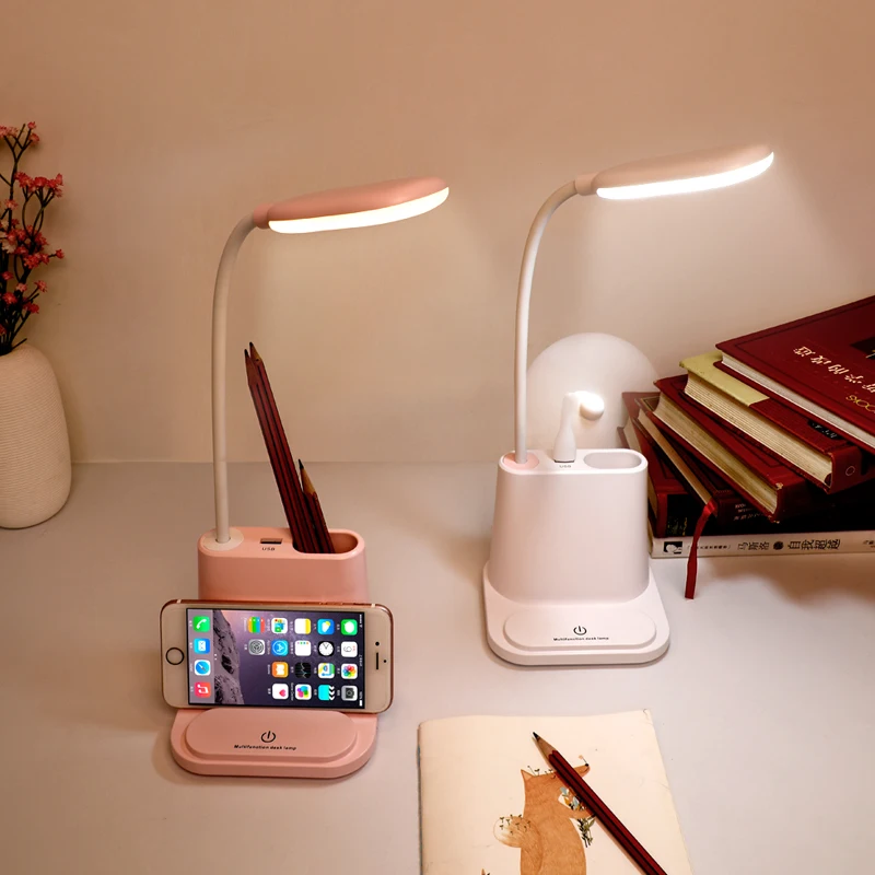 
AGQ New Arrival Multifunctional LED desk Table Lamp with Pen container and Mobile Phone Holder  (60807978303)