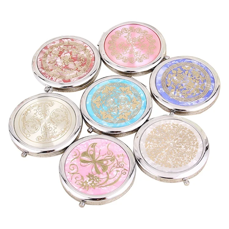 

OEM portable reusable fancy design pocket mini makeup mirror