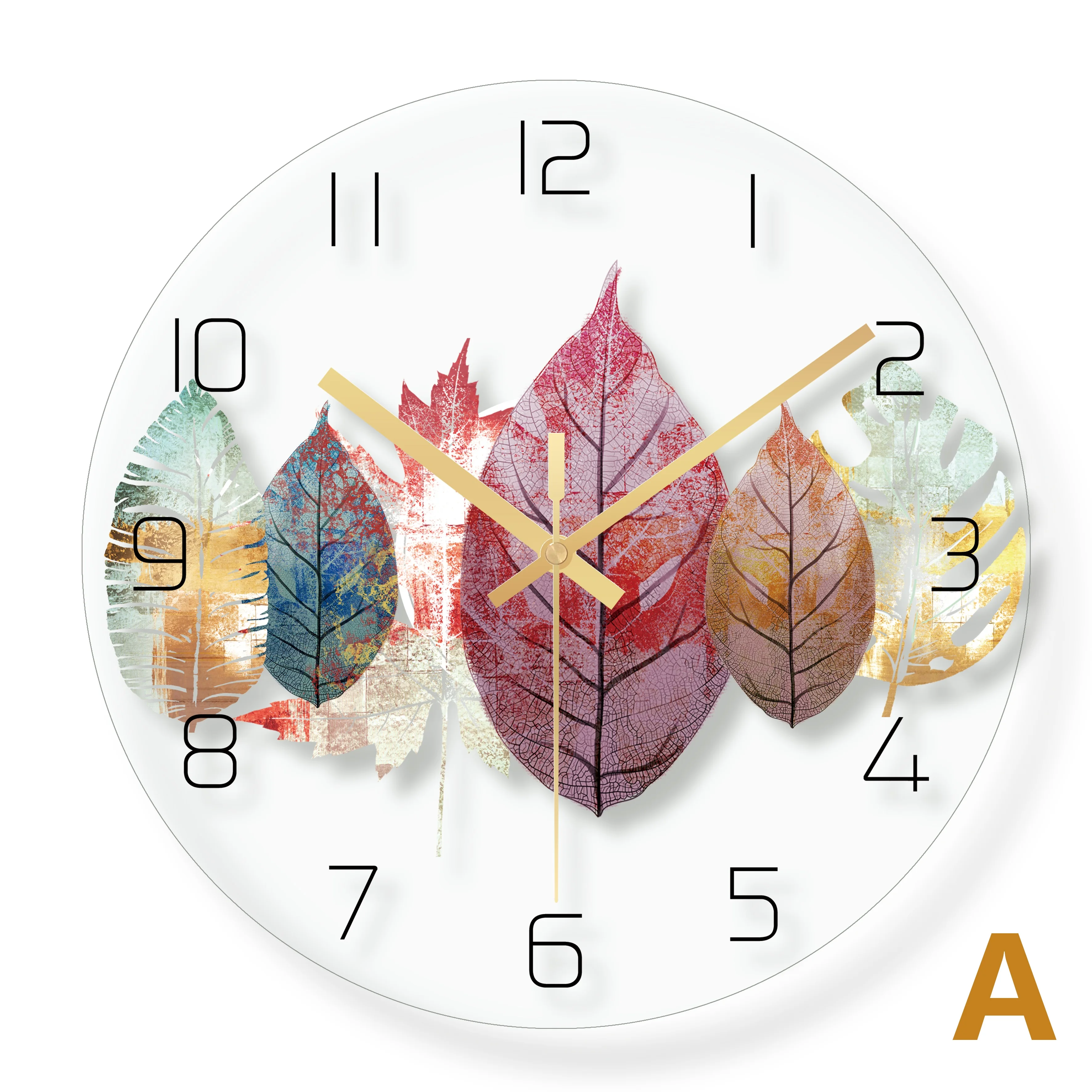 

Landscape elements simple wind glass wall clock, Customized color