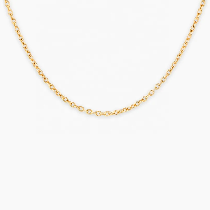 

Dainty 1.2mm 925 sterling silver 14k gold cable chain classic necklace