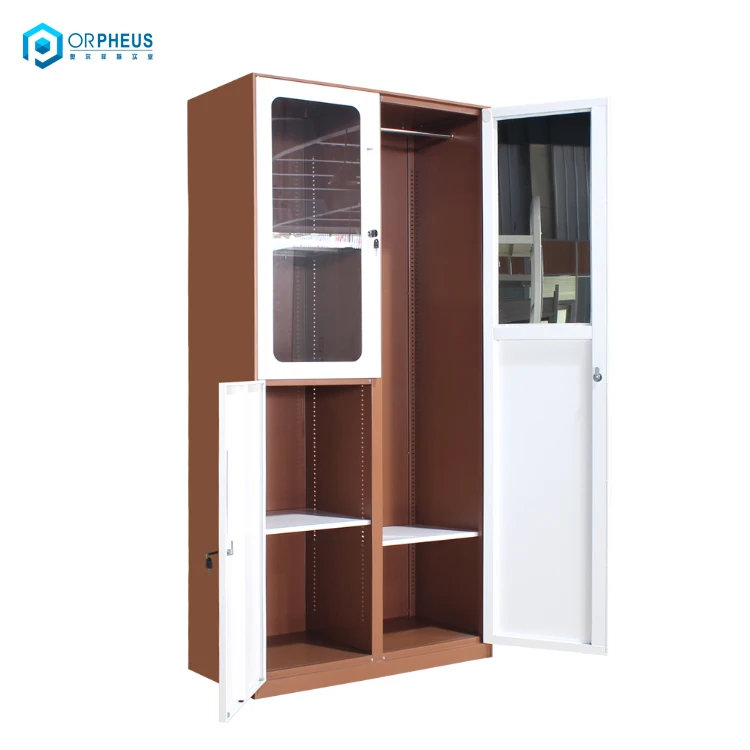 Fully Assembled Bedroom Aluminum Lightweight Steel Metal Wardrobe