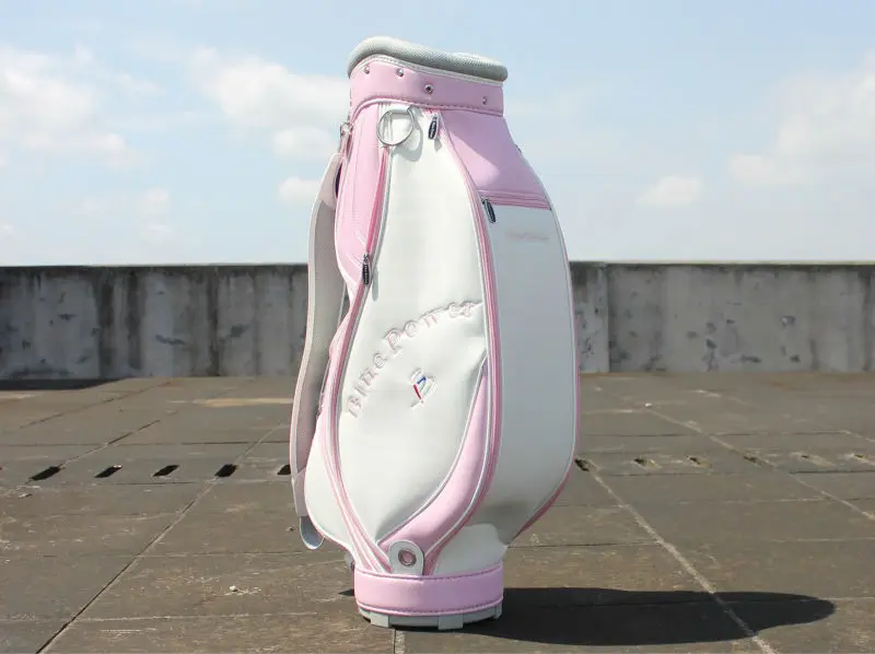 Custom Pu Leather Golf Bag Ladies Caddie Bag Pink Women's Tour Bag