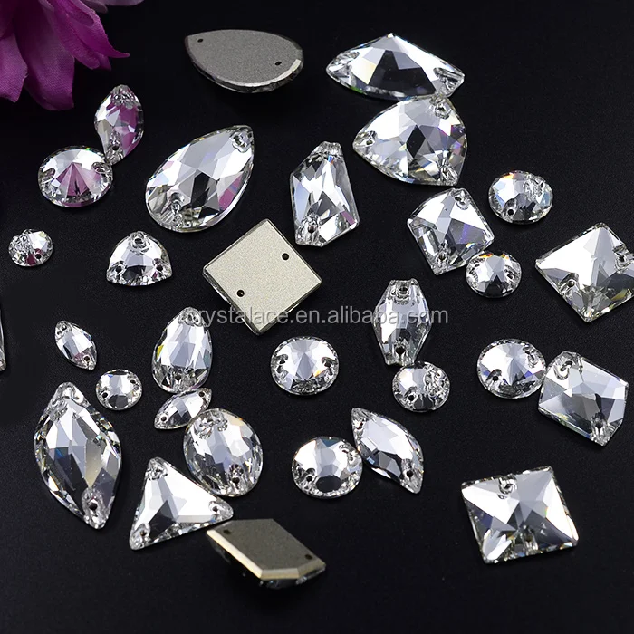 17X28mm flat back Siam AB tear drop sew on fancy crystal glass stones for garments shoes decoration