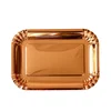 Classical Hot Sell Disposable 400 gsm 10.5 inch Rectangle Rose Gold Foil Paper Plates