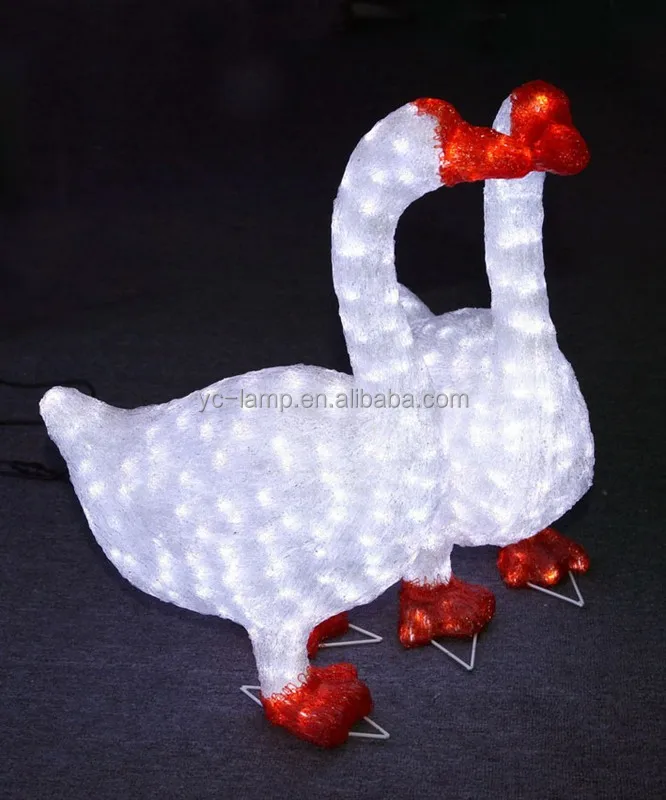 Metal Ducks For White Led Christmas Garden Decor Duck Lights Buy