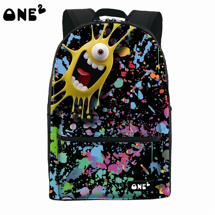 

Hot sale design comedy bacteria canvas school bag for teens, Customized