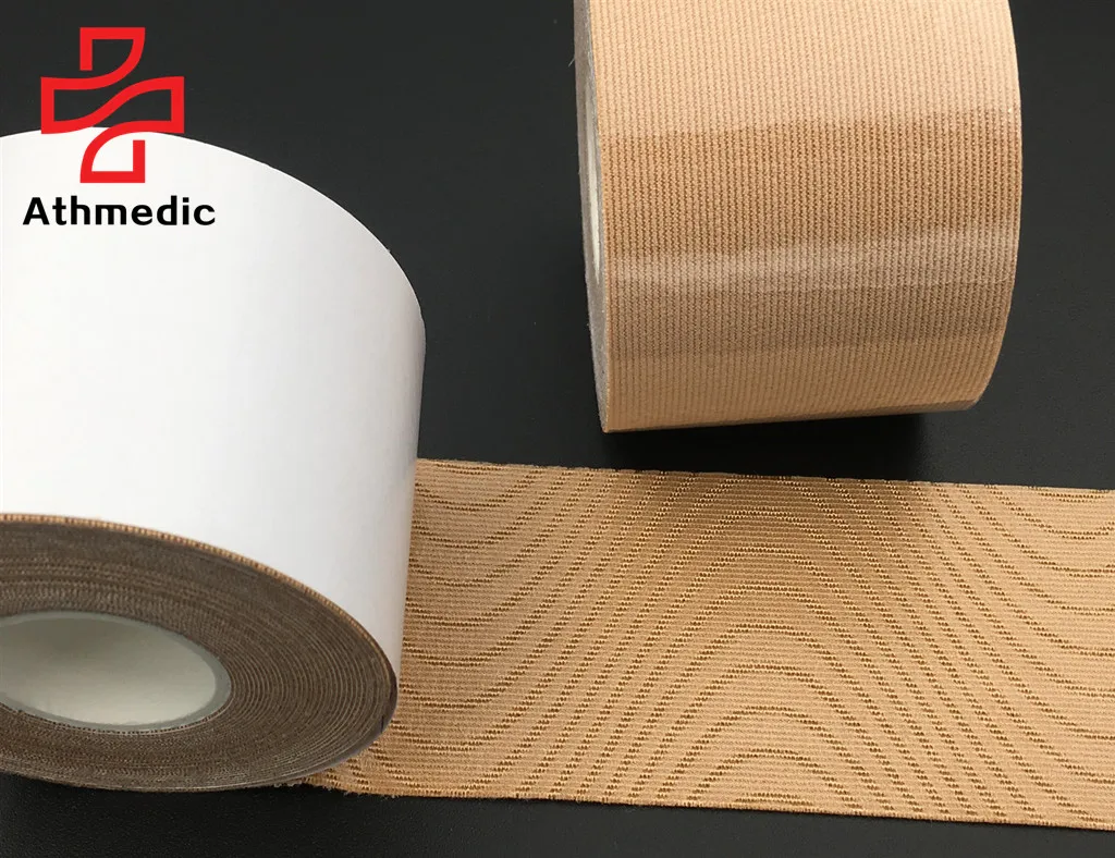 

2021 Athmedic sport stock synthetic Athletic elastic Therapeutic tape skin kinesiology skin muscle tape skin therapy tape