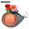Picnic ware with mesh bag Outdoor tableware sets Plastic dinnerware set