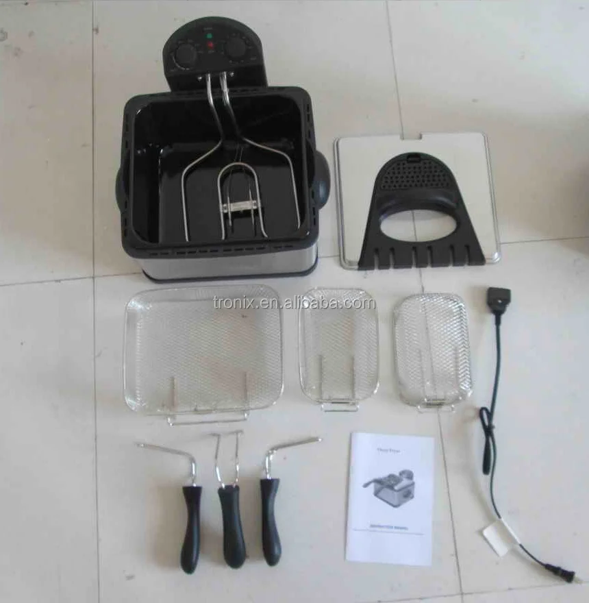 Ce Gs Cb Etl 1800w Large Size With 3 Basket 4.0liter Stainless Steel