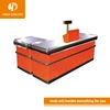 Supermarket Electric Retail Checkout Counter with Conveyor Belt Cash Register Stand