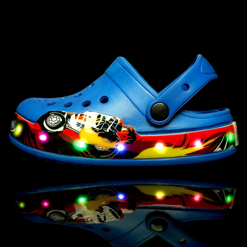 
Dropship New Design 2020 Fashion Children Summer Slippers Flat Jelly LED Shoes Kids Sandals with Light for Boys and Girls 