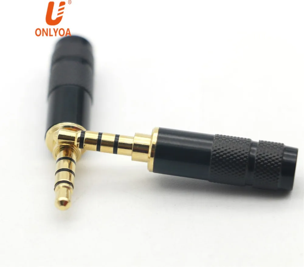 4 Pin 3.5mm Male Gold Plated Waterproof Stereo Speaker Jack Connector