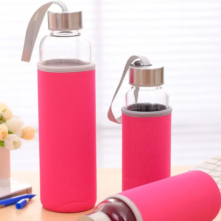 Wholesale 360ml Outdoor Single Layer  Sport Borosailicate Glass Water Bottle
