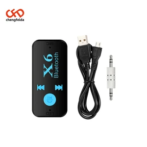 2019 Car Bluetooth X6 Music Receiver Adapter 3.5mm Jack Wireless Handsfree Car Kit With TF Card Reader Function