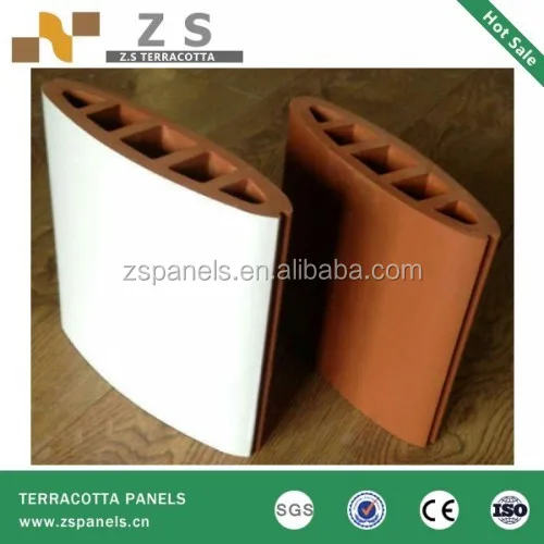 
Building exterior facade Terracotta louver window frames, terracotta sunscreen baguette, ventilated cladding terracotta pipes 