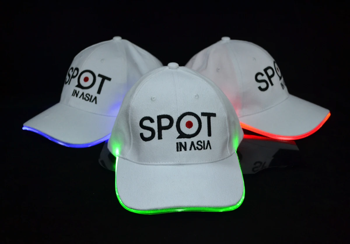 Wholesale Promotional Button Cell Led Lighted Running Hat Flashing