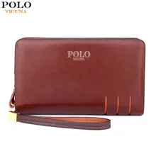 Викуньи поло 2017 новое поступление высокое качество искусственная кожа мужская сумка бренд мужской кошелек большой емкости коричневый черный клатч кошелек V301