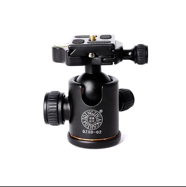 

QZSD Q02 10KG Load Panoramic Swivel Tripod Ball head 1/4 Screw Mount camera tripod Ball head for DSLR Digital Video Camera Phone, Black