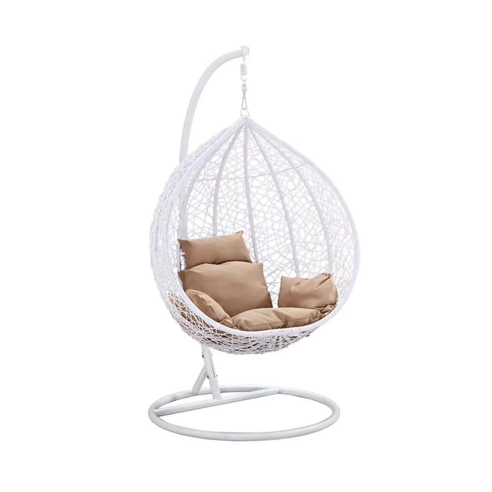 
Outdoor Patio PE Rattan Swing Chair With Metal Frame Cheap Egg shaped Hanging Chair 