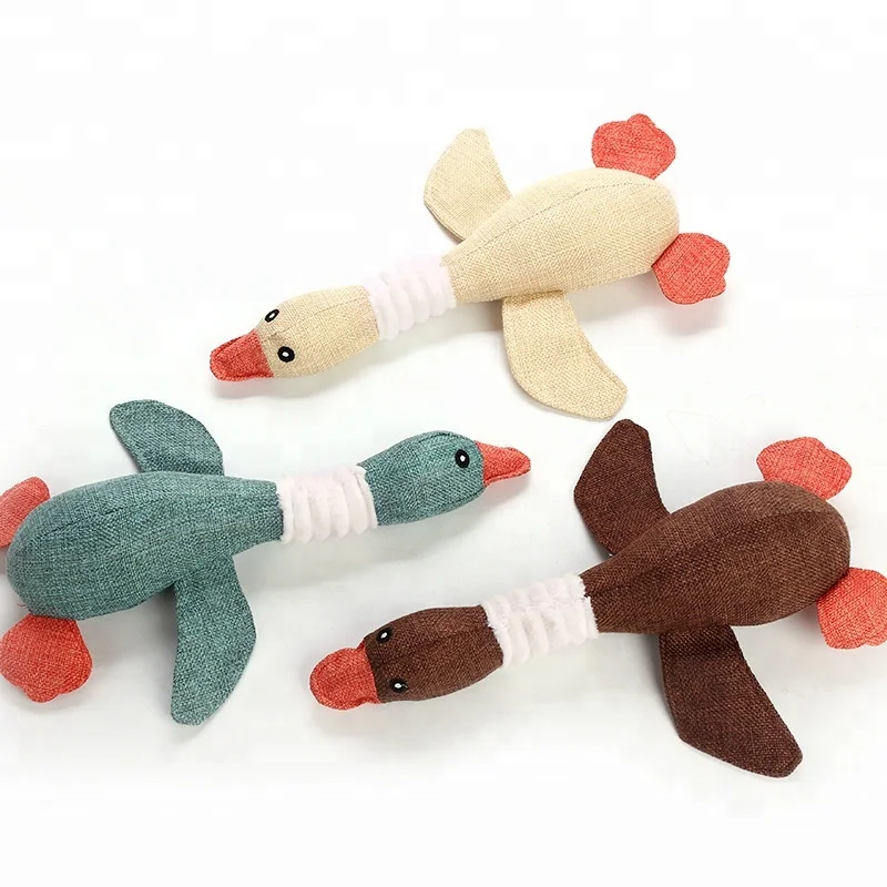 
Dog Chew Toys Pet Wild Goose Stuffed Plush Puppy Squeaky Dog Toy for Small and Medium Dogs 