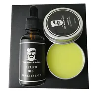 

wholesale new design men like 100% natural organic bottle beard oil and balm set