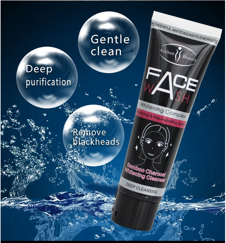 Aichun Beauty Skin Care All Natural Face Cleanser Deep Cleansing Whitening Bamboo Charcoal Face Wash