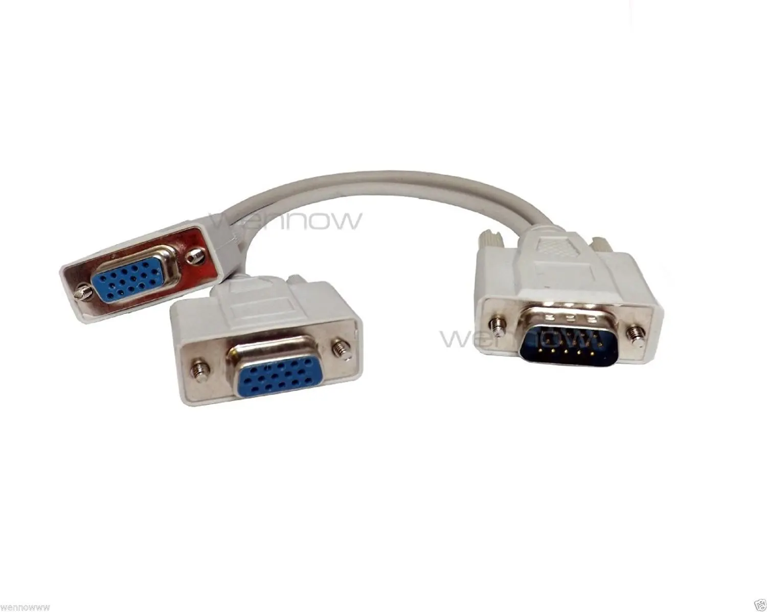 15 Pin VGA Male to Dual VGA SVGA Female Adapter Cable Splitter Monitor Video