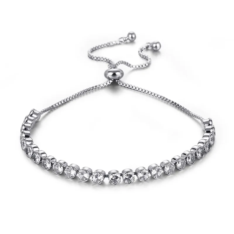 

Micro bonded 3mm 4mm Zircon Bracelet ladies Adjustable Bracelet Environmental copper material