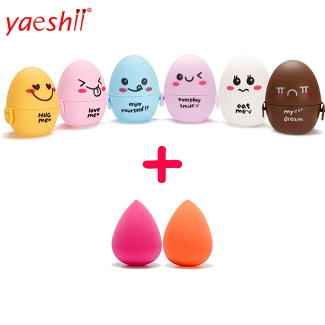 

yaeshii 2018 Newest Creative Yes Washable Cosmetic Puff Foundation Blush Eye Shadow Beauty Flawless Makeup Sponge with Holder, Various color