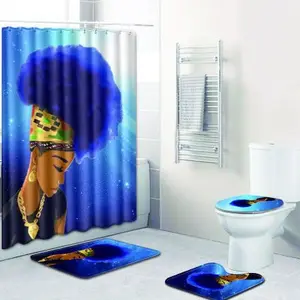 Image of 2019 Black Girl Magic Shower Curtain For Bathroom, Wholesale Extra Wide Bathroom Shower Curtain Sets/