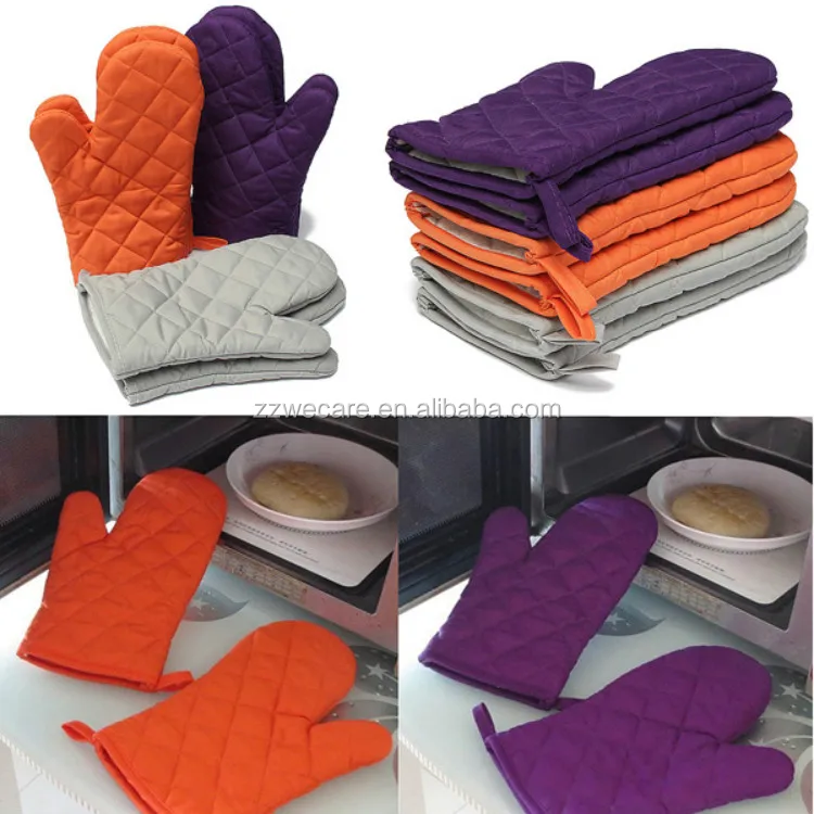 Heat Resistant Glove Purple Oven Mitts Purple Towels Micro-wave