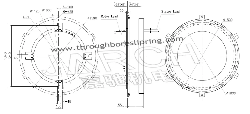 Through Hole Slip Ring 1000mm Industrial Slip Rings