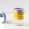200ml high white material glass jar with metal lid for storage and jam