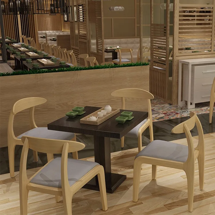 High End Solid Wood Custom Made Restaurant Furniture With 3d Rendering