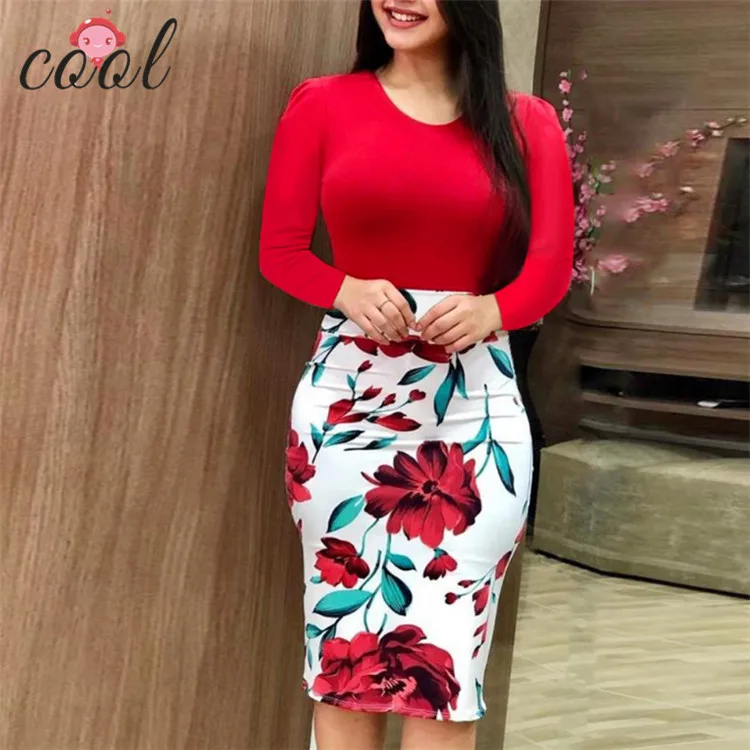 

Color matching flower bag hip dress large size women's clothing print women floral indian long skirts, White;green;black