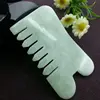 customized logo jade crystal hair comb massage tool