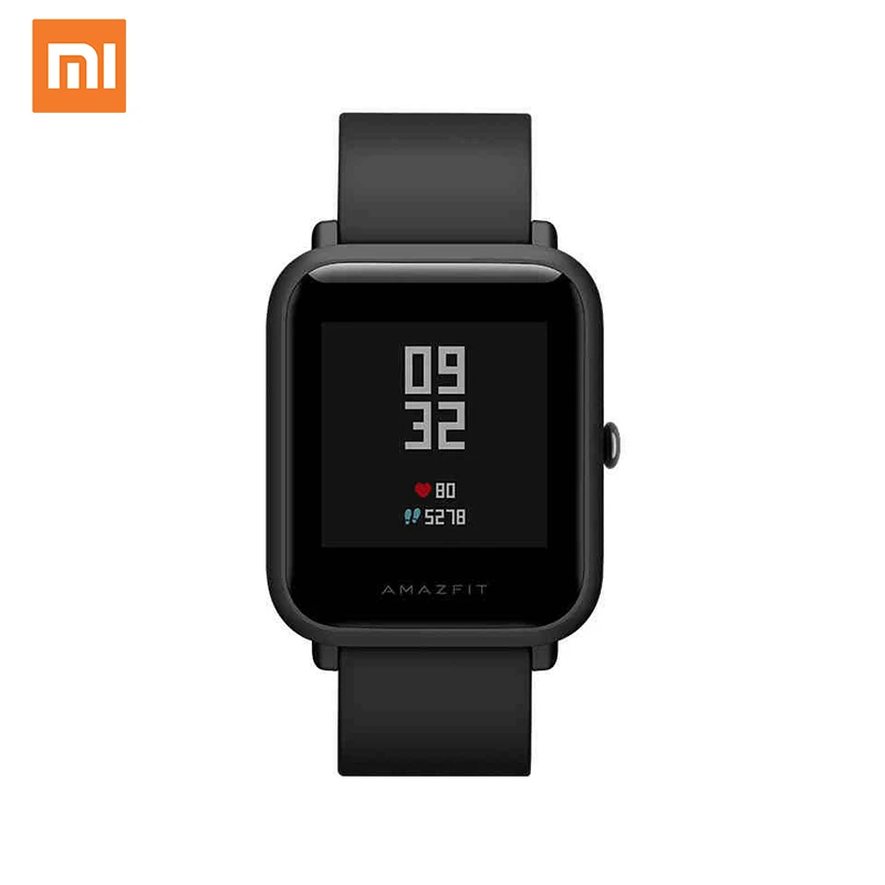 

International version Original Xiaomi Amazfit Bip Huami Lite IP68 GPS Heart Rate Mi Smartwatch Android smart bracelet, Black