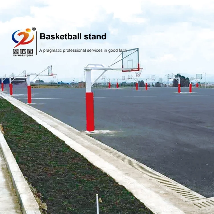 
Height-adjustable Portable Heavy-duty Foldable Manual Hydraulic Basketball Hoop Stand System for Outdoor Usage 