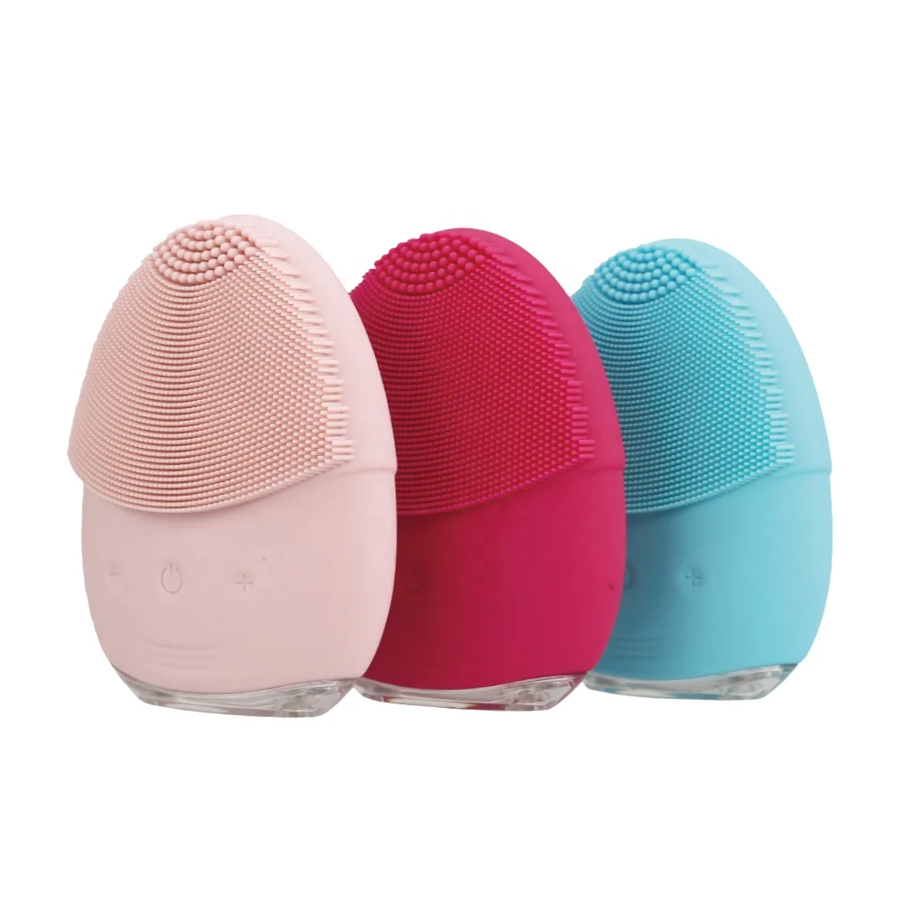 

Mini Rechargeable Electric Silicone Massager Cleanser Facial Cleansing Face Brush, Red, blue, pink