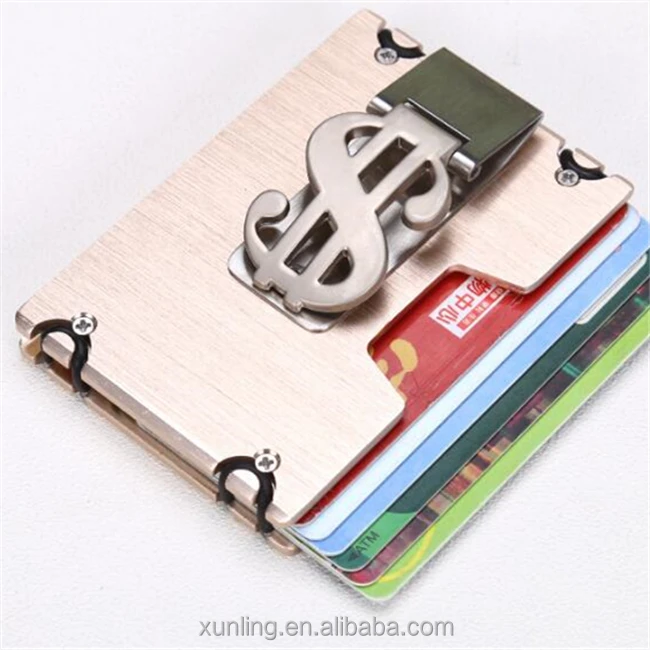 

Mens RFID Metal Wallet Credit Card Holder Money Clip Slim Aluminum wallet, Customized