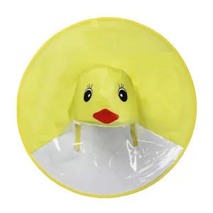 Image of Rain Ponchos Children Raincoat UFO Children Umbrella Hat Magical Hands Free Cover Funny Baby Rain Coat Outdoor