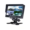 7 inch tft lcd remote control 4 way video inputs rear view bus truck cctv split quad monitor for truck backup system