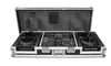 COFFIN CASE FOR TWO CDJ 2000 CD PLAYERS AND A PIONEER DJM 2000 MIXER WITH WHEELS