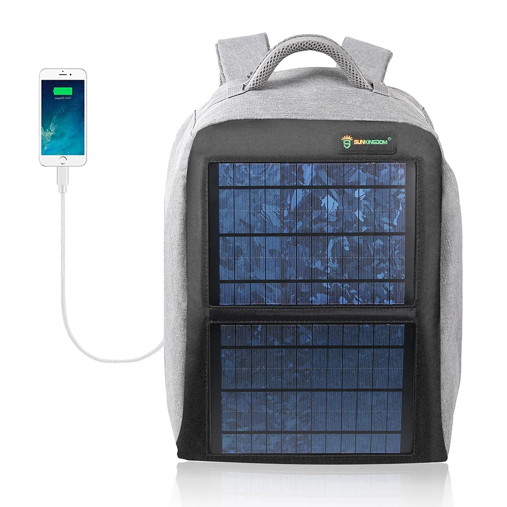 

12W removable panel outdoor solar power backpack, hiking riding baldder solar bag